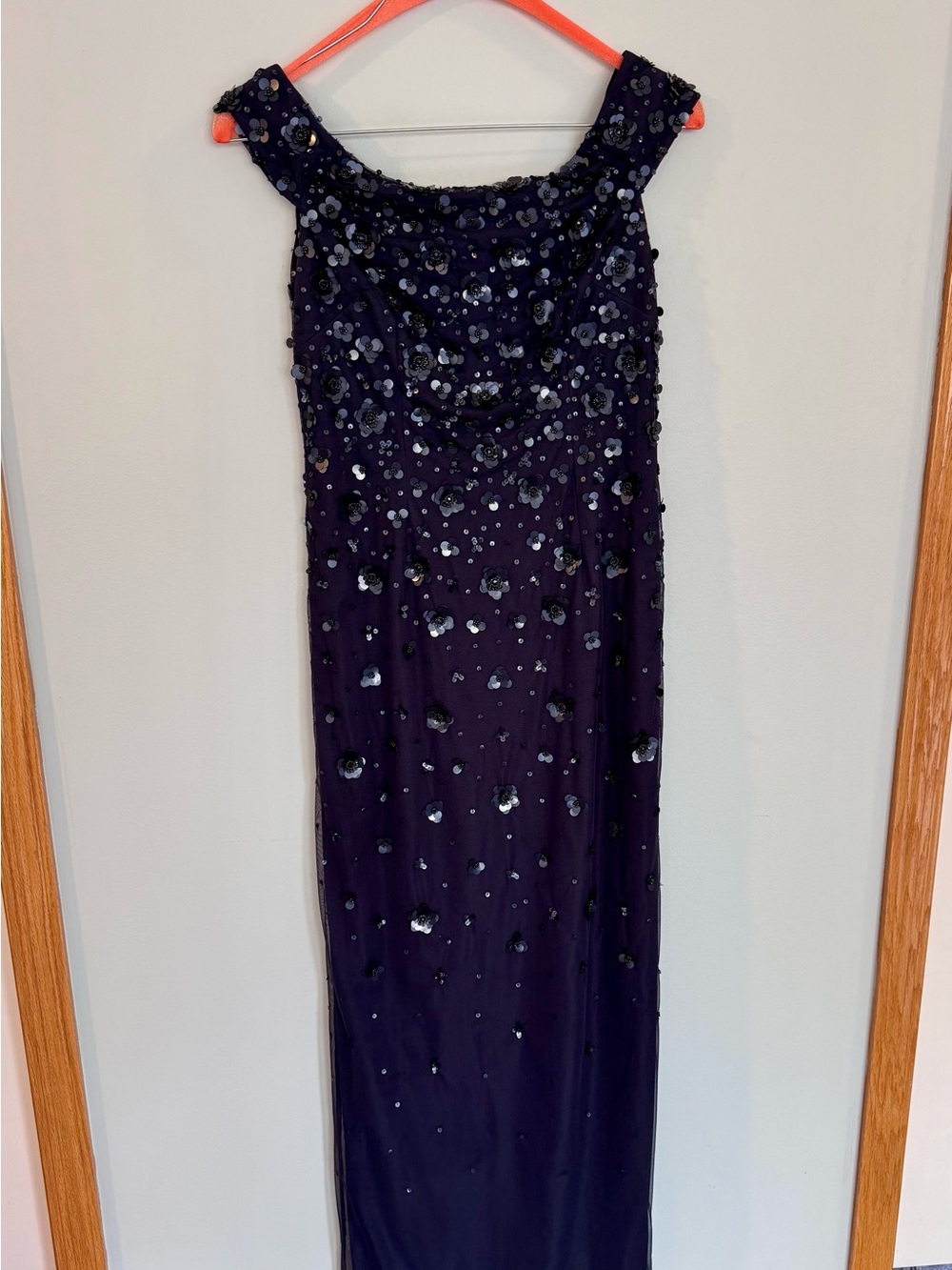 BHLDN Navy Blue Embellished Formal Dress